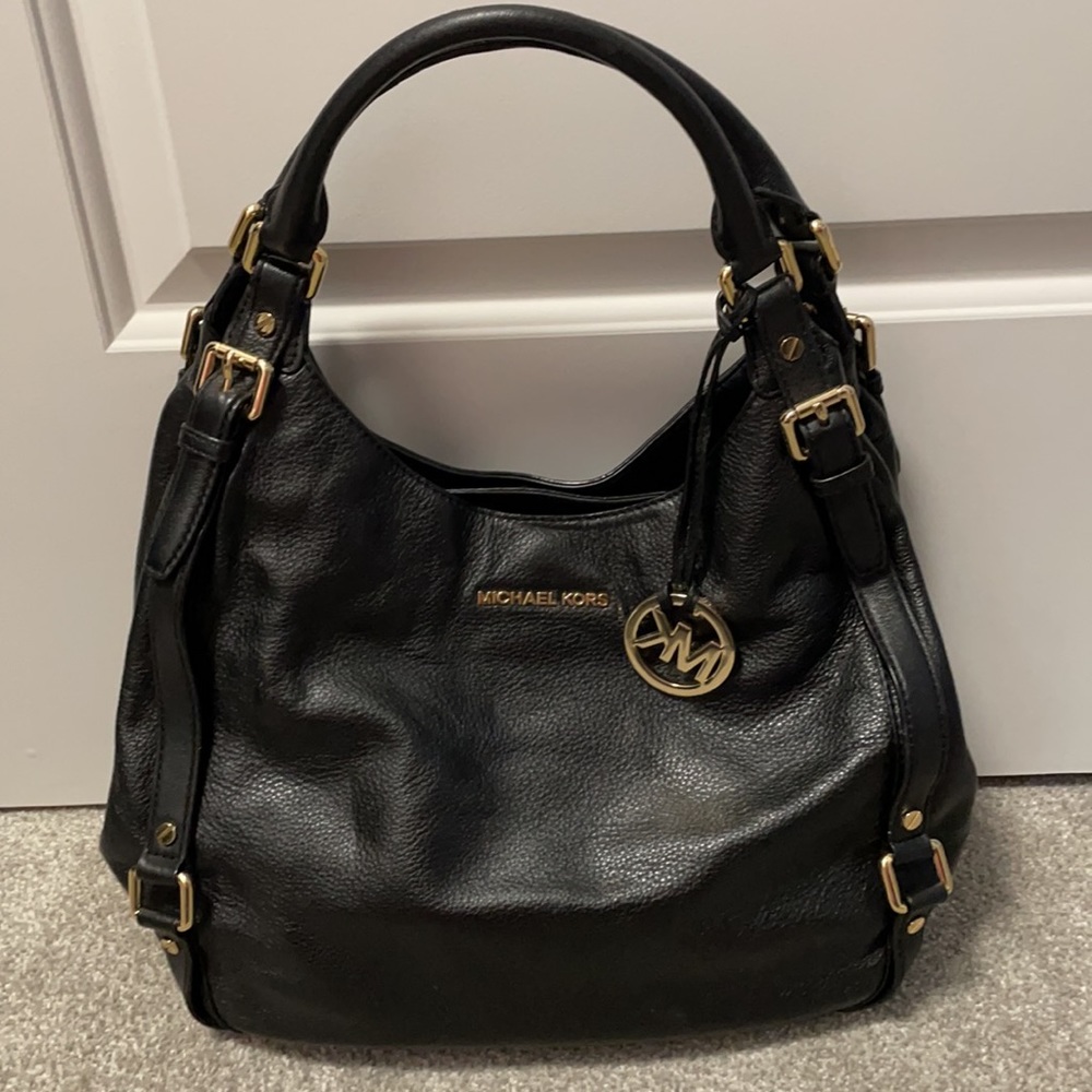 MICHAEL KORS Large Black Bedford tote shoulder bag satchel